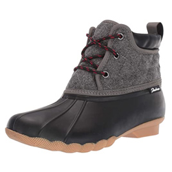 Quilted Lace Up Duck Boot with Waterproof Outsole Rain